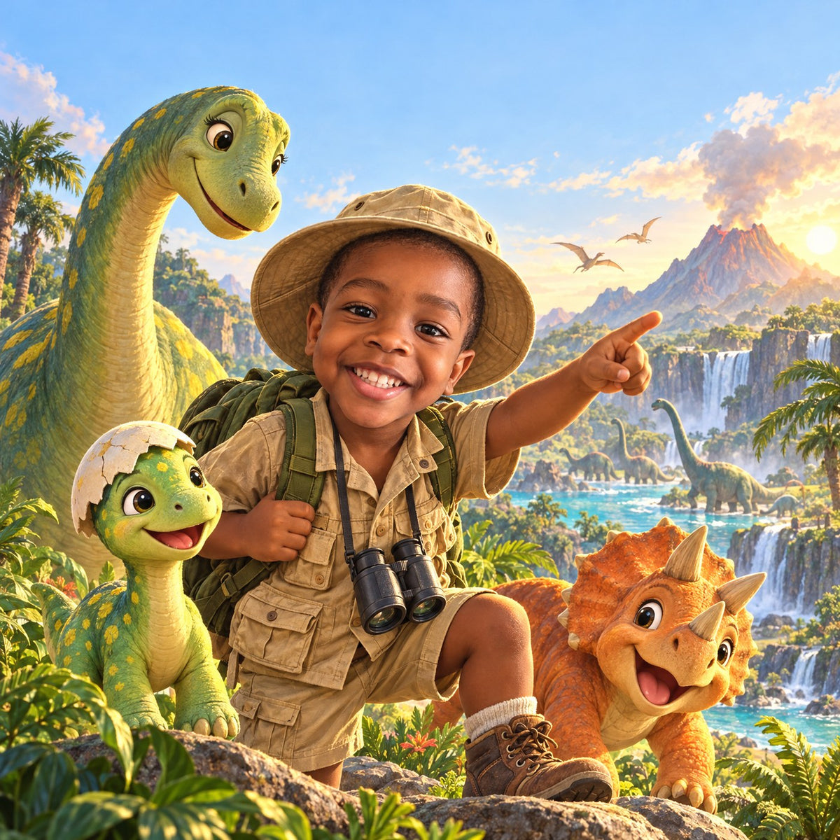 Portada del libro: En el país de los dinosaurios