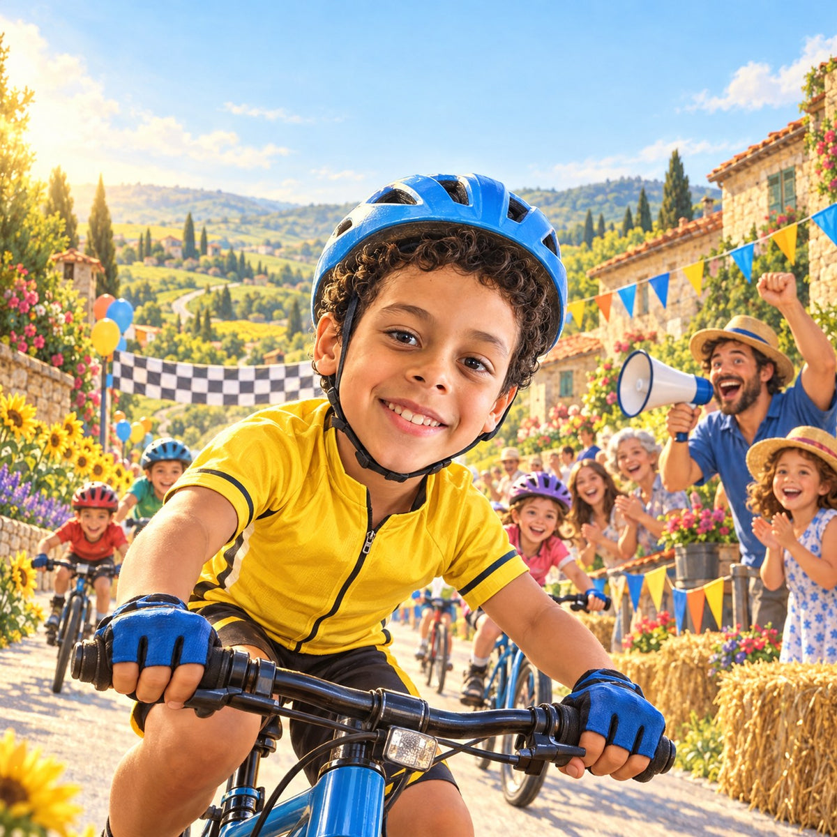 Portada del libro: La gran carrera en bicicleta