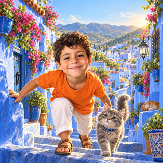 Book cover: All in Blue in Chefchaouen