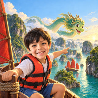绘本封面：下龙湾的守护龙